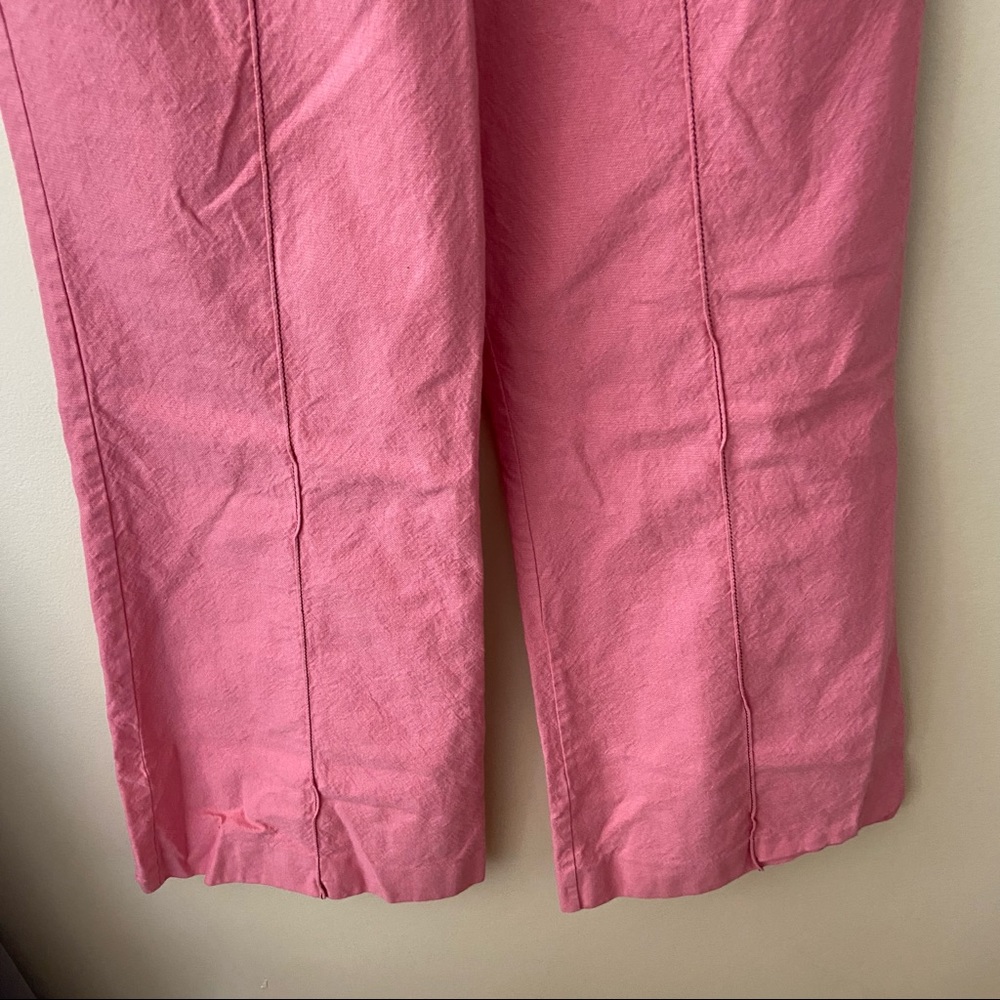 Kate Spade Wide Leg Front Seamed Retro Pants Cotton Wool Blend Pink 12 Women’s - Picture 4 of 8